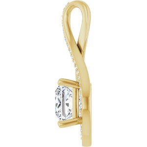 10K Yellow Gold 7x7 mm Square Pendant Mounting – image 5