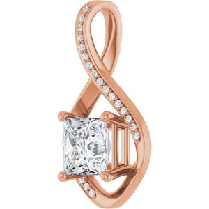 18K Rose Gold 7x7 mm Square Pendant Mounting – image 3