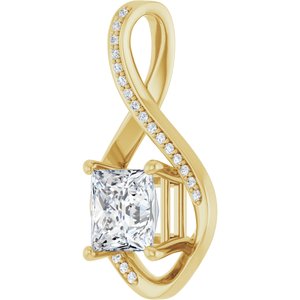 18K Yellow Gold 7x7 mm Square Pendant Mounting – image 3