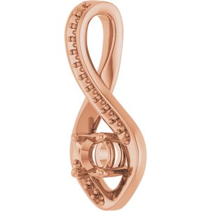 14K Rose Gold 4.1 mm Round Pendant Mounting – image 4