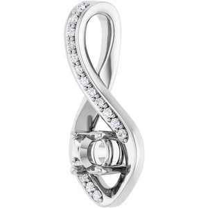 Sterling Silver 4.1 mm Round .06 CTW Lab-Grown Diamond Semi-Set Pendant – image 4