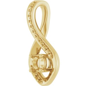14K Yellow Gold 4.1 mm Round Pendant Mounting – image 4