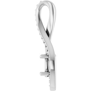 14K White Gold 6x4 mm Oval Pendant Mounting – image 6
