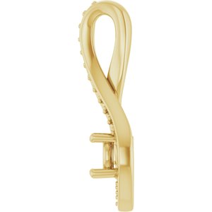 10K Yellow Gold 4.1 mm Round Pendant Mounting – image 6