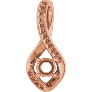 10K Rose Gold 4.1 mm Round Pendant Mounting – image 2
