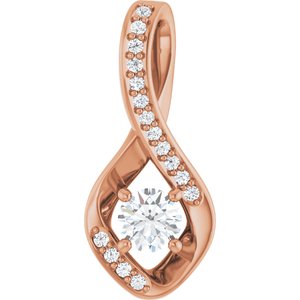 14K Rose Gold 4.1 mm Round Pendant Mounting
