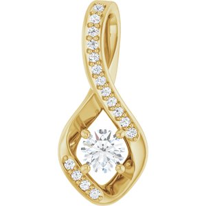 14K Yellow Gold 4.1 mm Round Pendant Mounting