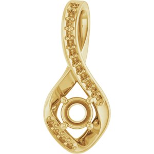 18K Yellow Gold 4.1 mm Round Pendant Mounting – image 2