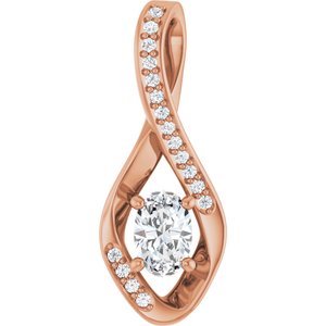 14K Rose Gold 6x4 mm Oval Pendant Mounting
