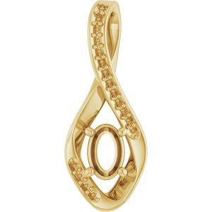 10K Yellow Gold 6x4 mm Oval Pendant Mounting – image 2