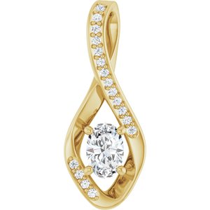 10K Yellow Gold 6x4 mm Oval Pendant Mounting