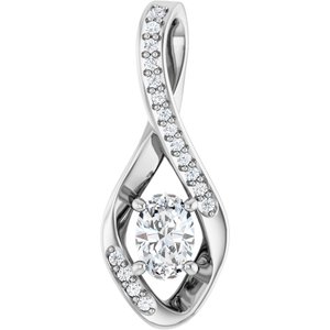 14K X1 White Gold 6x4 mm Oval Pendant Mounting