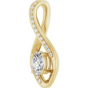 14K Yellow Gold 6x4 mm Oval Pendant Mounting – image 3