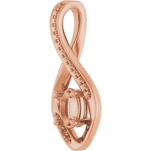 18K Rose Gold 6x4 mm Oval Pendant Mounting – image 4