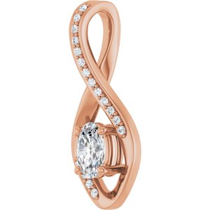 10K Rose Gold 6x4 mm Oval Pendant Mounting – image 3
