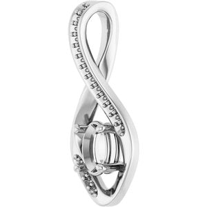 14K White Gold 6x4 mm Oval Pendant Mounting – image 4