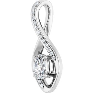 14K X1 White Gold 6x4 mm Oval Pendant Mounting – image 3