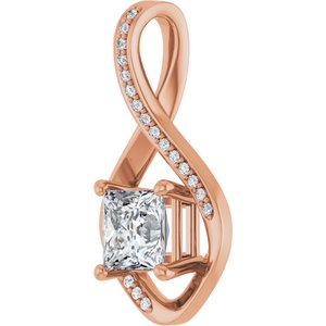 10K Rose Gold 6x6 mm Square Pendant Mounting – image 3