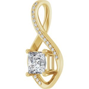 18K Yellow Gold 6x6 mm Square Pendant Mounting – image 3