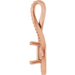10K Rose Gold 6x6 mm Square Pendant Mounting – image 6