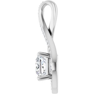 14K White Gold 6x6 mm Square Pendant Mounting – image 5