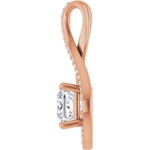 10K Rose Gold 6x6 mm Square Pendant Mounting – image 5