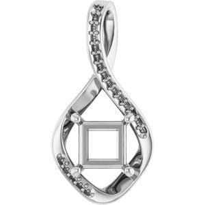 Continuum Sterling Silver 6x6 mm Square Pendant Mounting – image 2