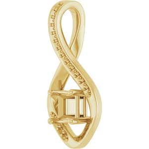 10K Yellow Gold 4x4 mm Square Pendant Mounting – image 4