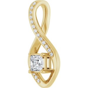 18K Yellow Gold 4x4 mm Square Pendant Mounting – image 3