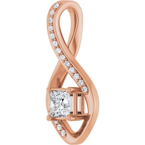 18K Rose Gold 4x4 mm Square Pendant Mounting – image 3