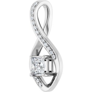 10K White Gold 4x4 mm Square Pendant Mounting – image 3