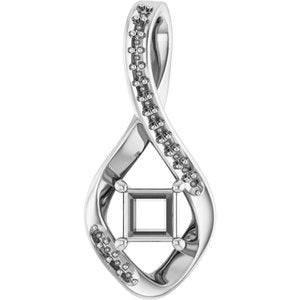 Continuum Sterling Silver 4x4 mm Square Pendant Mounting – image 2