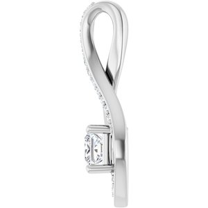 10K White Gold 4x4 mm Square Pendant Mounting – image 5