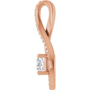 18K Rose Gold 4x4 mm Square Pendant Mounting – image 5