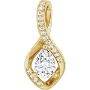 18K Yellow Gold 7x5 mm Pear Pendant Mounting