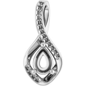 Platinum 7x5 mm Pear Pendant Mounting – image 2