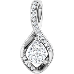 Platinum 7x5 mm Pear Pendant Mounting