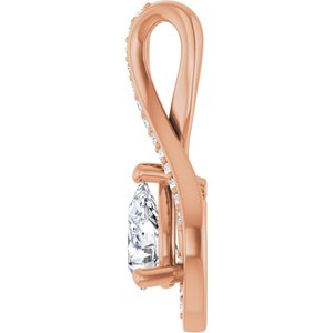 10K Rose Gold 7x5 mm Pear Pendant Mounting – image 5