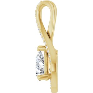 14K Yellow Gold 7x5 mm Pear Pendant Mounting – image 5