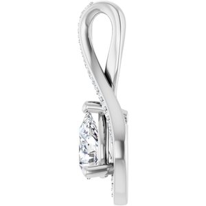 10K White Gold 7x5 mm Pear Pendant Mounting – image 5