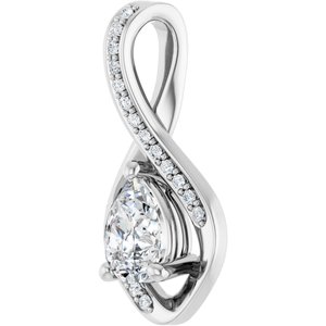 10K White Gold 7x5 mm Pear Pendant Mounting – image 3