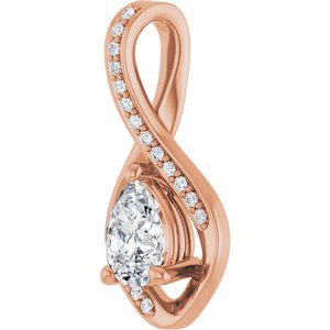 10K Rose Gold 7x5 mm Pear Pendant Mounting – image 3