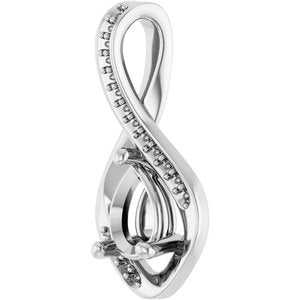 10K White Gold 7x5 mm Pear Pendant Mounting – image 4