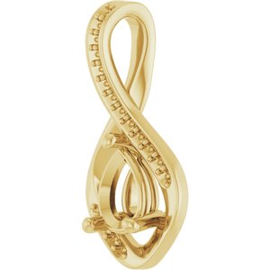 14K Yellow Gold 7x5 mm Pear Pendant Mounting – image 4