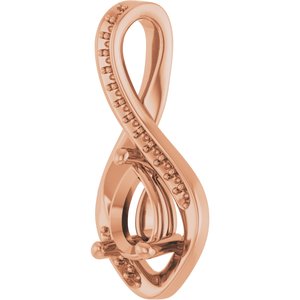 18K Rose Gold 7x5 mm Pear Pendant Mounting – image 4