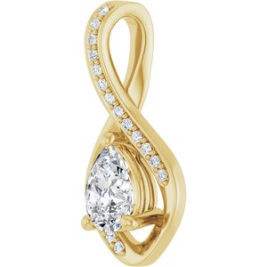 14K Yellow Gold 7x5 mm Pear Pendant Mounting – image 3