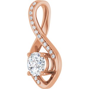 18K Rose Gold 5.8 mm Round Pendant Mounting – image 3