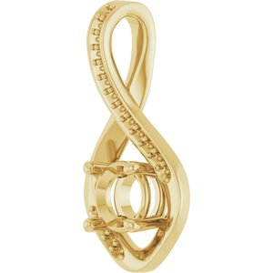 10K Yellow Gold 5.8 mm Round Pendant Mounting – image 4