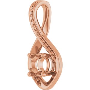 18K Rose Gold 5.8 mm Round Pendant Mounting – image 4