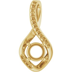 14K Yellow Gold 5.8 mm Round Pendant Mounting – image 2